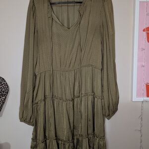 Elegant Olive Green Women's Dress